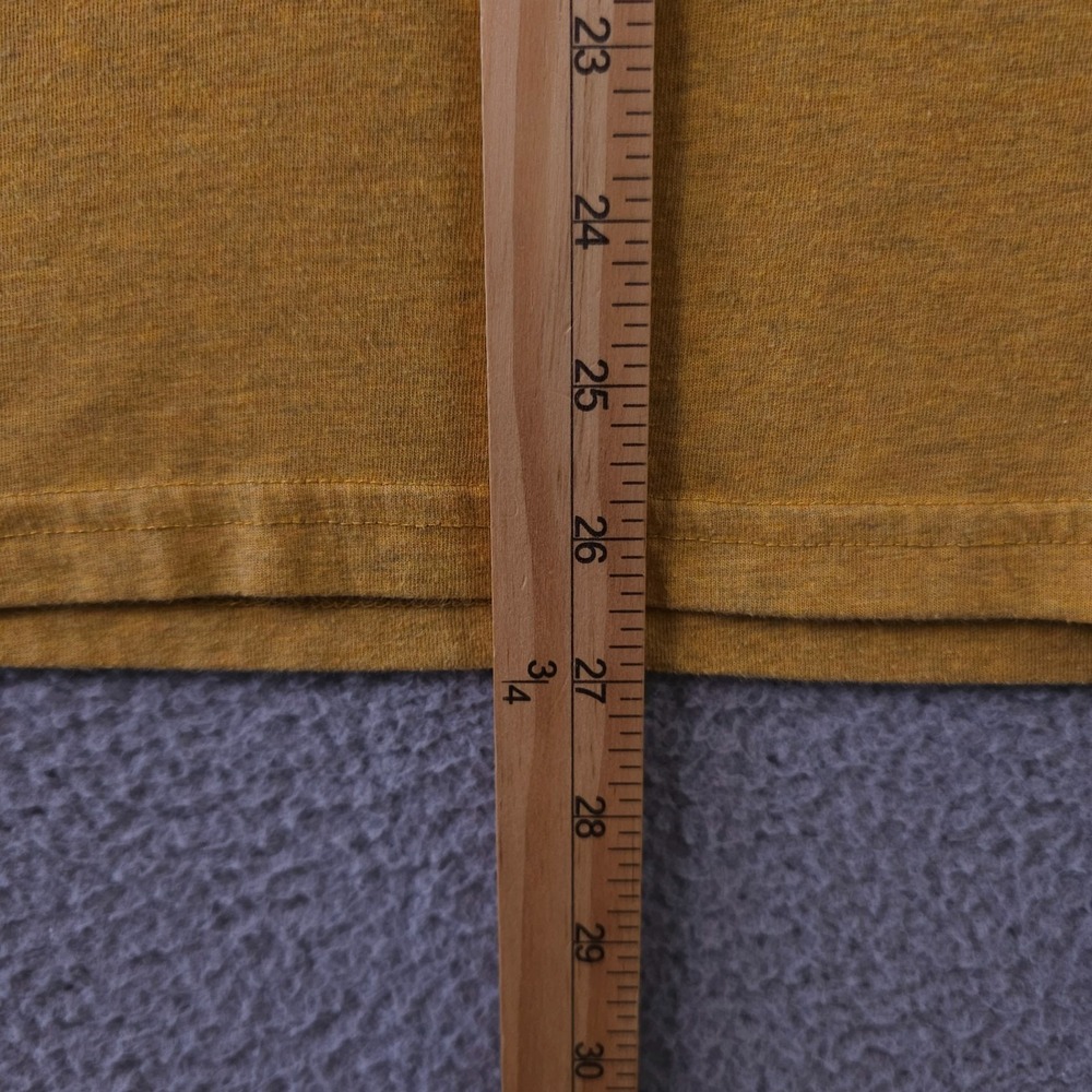 prAna Lock Tee Shirt Men Medium Yellow Crew Neck Graphic Hiking Outdoors Gorpore - Picture 7 of 12